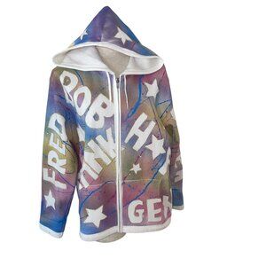 Hari Vintage Womens Jacket Size Large Multicolor Handpainted Pockets Rare